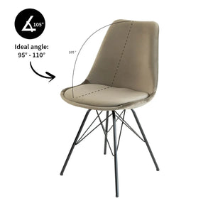 Esszimmerstuhl – Velvet Stoff, Metallgestell, Kuipform Design, Taupe Farbe - Velvet | Kick