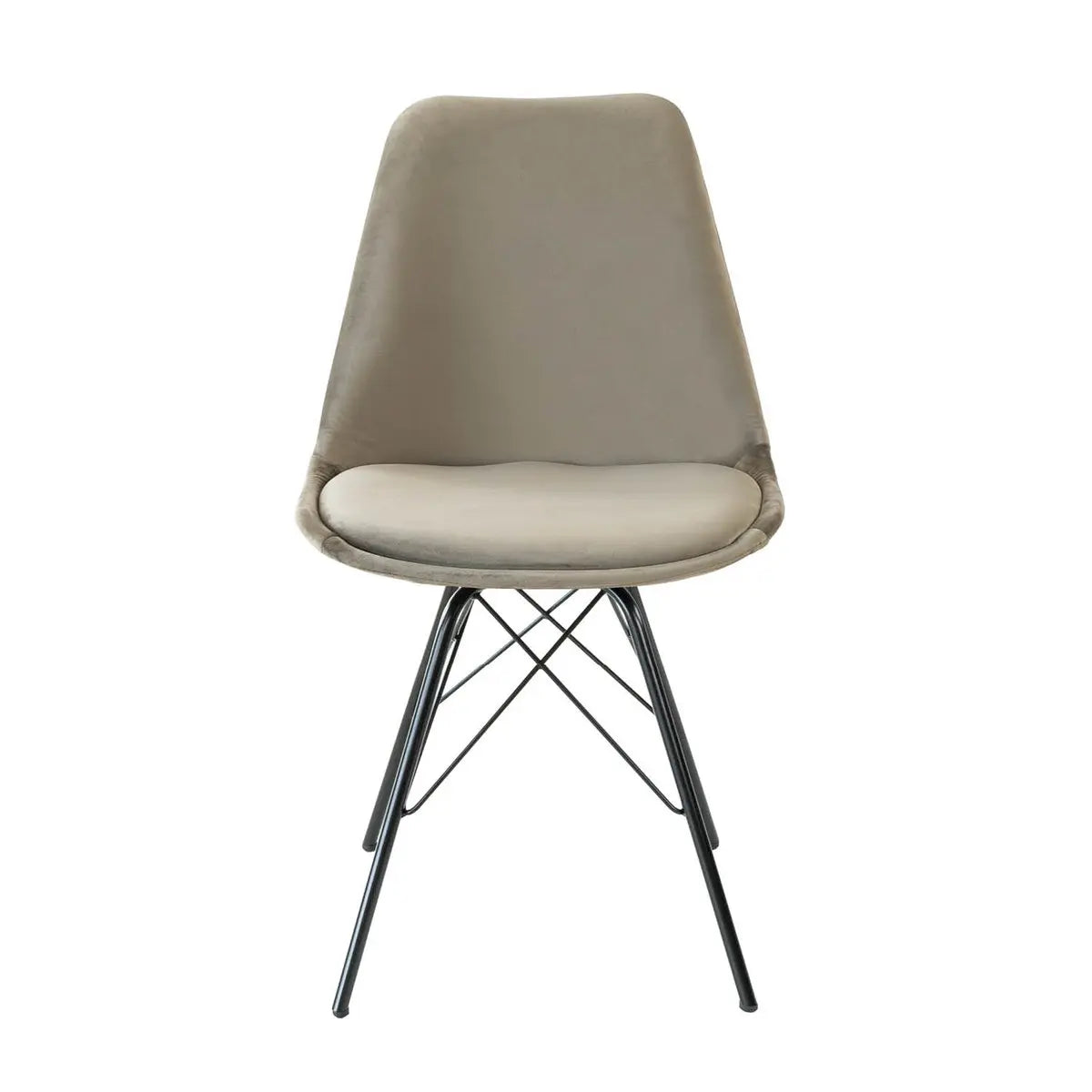 Esszimmerstuhl – Velvet Stoff, Metallgestell, Kuipform Design, Taupe Farbe - Velvet | Kick