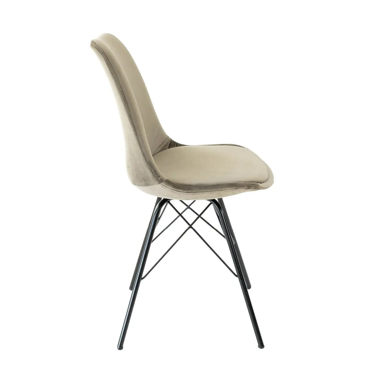 Esszimmerstuhl – Velvet Stoff, Metallgestell, Kuipform Design, Taupe Farbe - Velvet | Kick