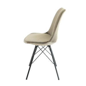 Esszimmerstuhl – Velvet Stoff, Metallgestell, Kuipform Design, Taupe Farbe - Velvet | Kick