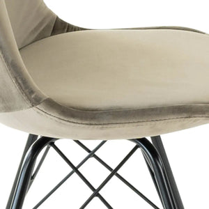 Esszimmerstuhl – Velvet Stoff, Metallgestell, Kuipform Design, Taupe Farbe - Velvet | Kick