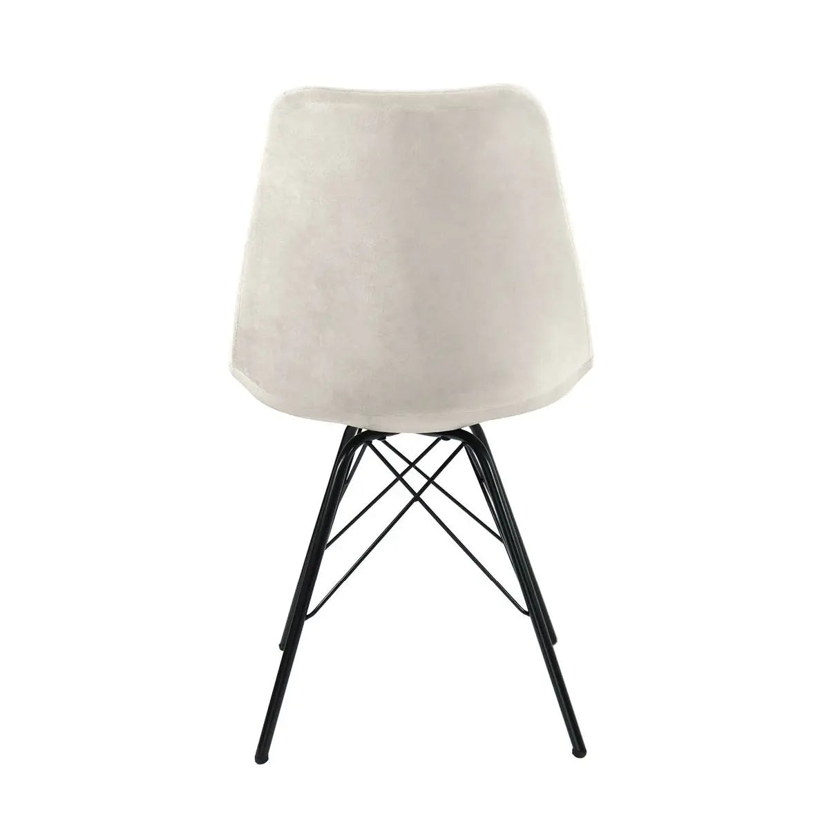 Esszimmerstuhl – Velvet Stoff, Metallgestell, Kuipform Design, Elfenbein Farbe - Velvet | Kick