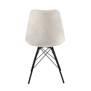 Esszimmerstuhl – Velvet Stoff, Metallgestell, Kuipform Design, Elfenbein Farbe - Velvet | Kick