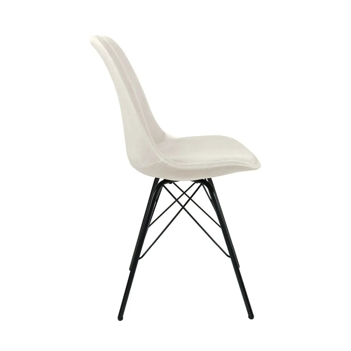 Esszimmerstuhl – Velvet Stoff, Metallgestell, Kuipform Design, Elfenbein Farbe - Velvet | Kick