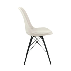 Esszimmerstuhl – Velvet Stoff, Metallgestell, Kuipform Design, Elfenbein Farbe - Velvet | Kick