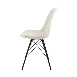 Esszimmerstuhl – Velvet Stoff, Metallgestell, Kuipform Design, Elfenbein Farbe - Velvet | Kick