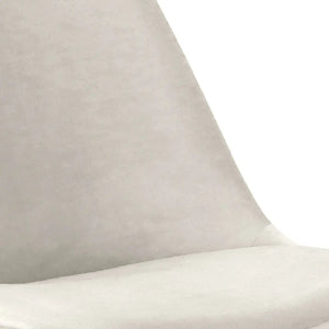 Esszimmerstuhl – Velvet Stoff, Metallgestell, Kuipform Design, Elfenbein Farbe - Velvet | Kick