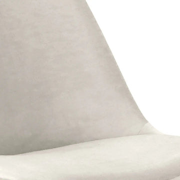Esszimmerstuhl – Velvet Stoff, Metallgestell, Kuipform Design, Elfenbein Farbe - Velvet | Kick