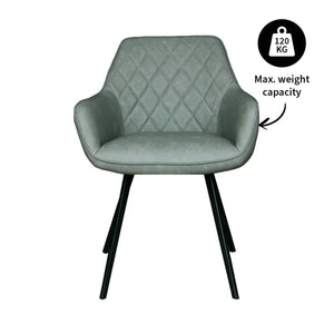 Esszimmerstuhl – Grünes PU-Leder, Schwarzes Metall, Federnder Sitz - Karl | Kick Collection