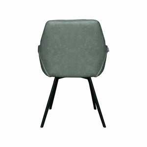 Esszimmerstuhl – Grünes PU-Leder, Schwarzes Metall, Federnder Sitz - Karl | Kick Collection