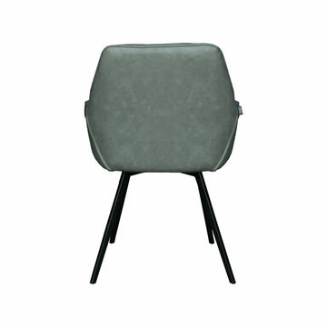 Esszimmerstuhl – Grünes PU-Leder, Schwarzes Metall, Federnder Sitz - Karl | Kick Collection