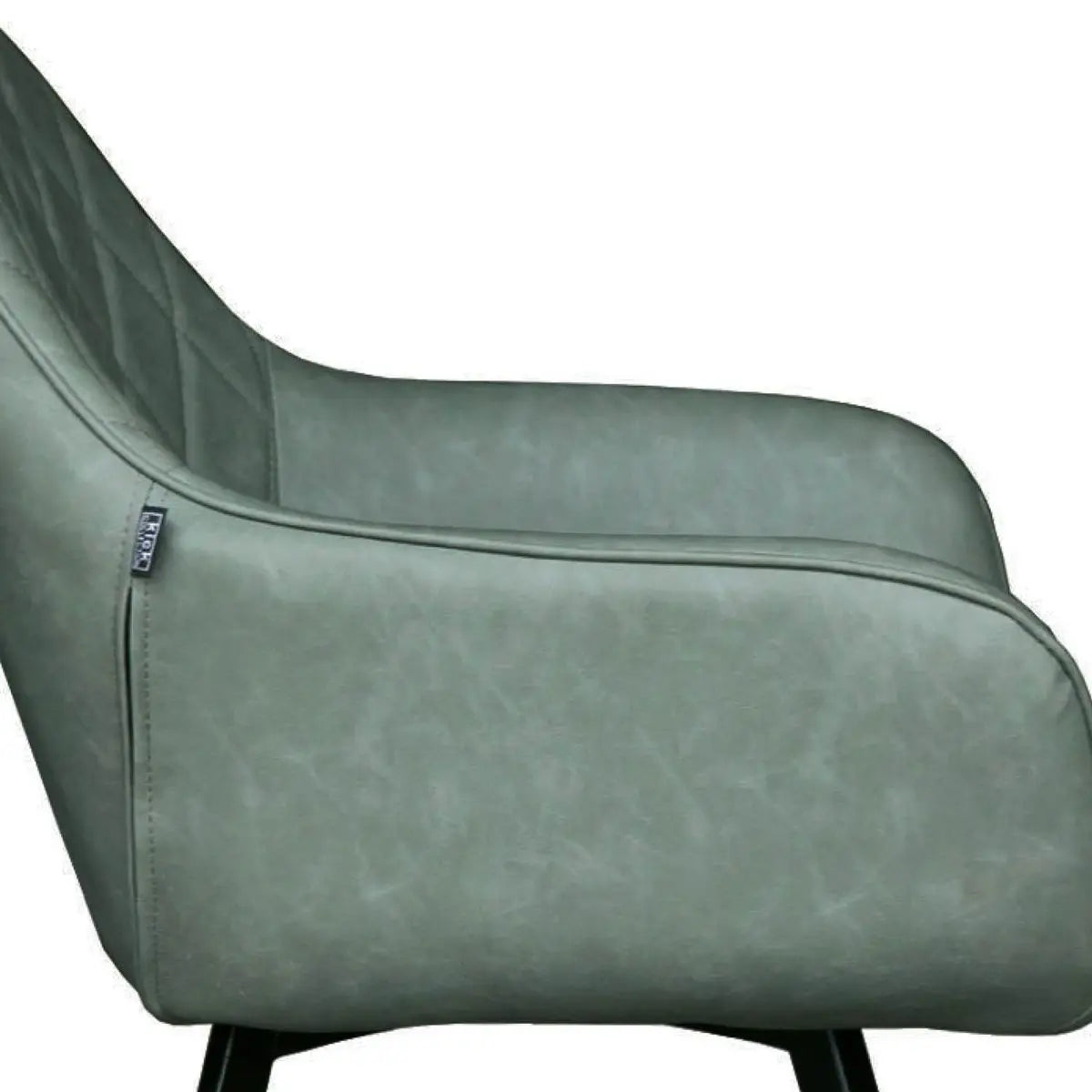 Esszimmerstuhl – Grünes PU-Leder, Schwarzes Metall, Federnder Sitz - Karl | Kick Collection
