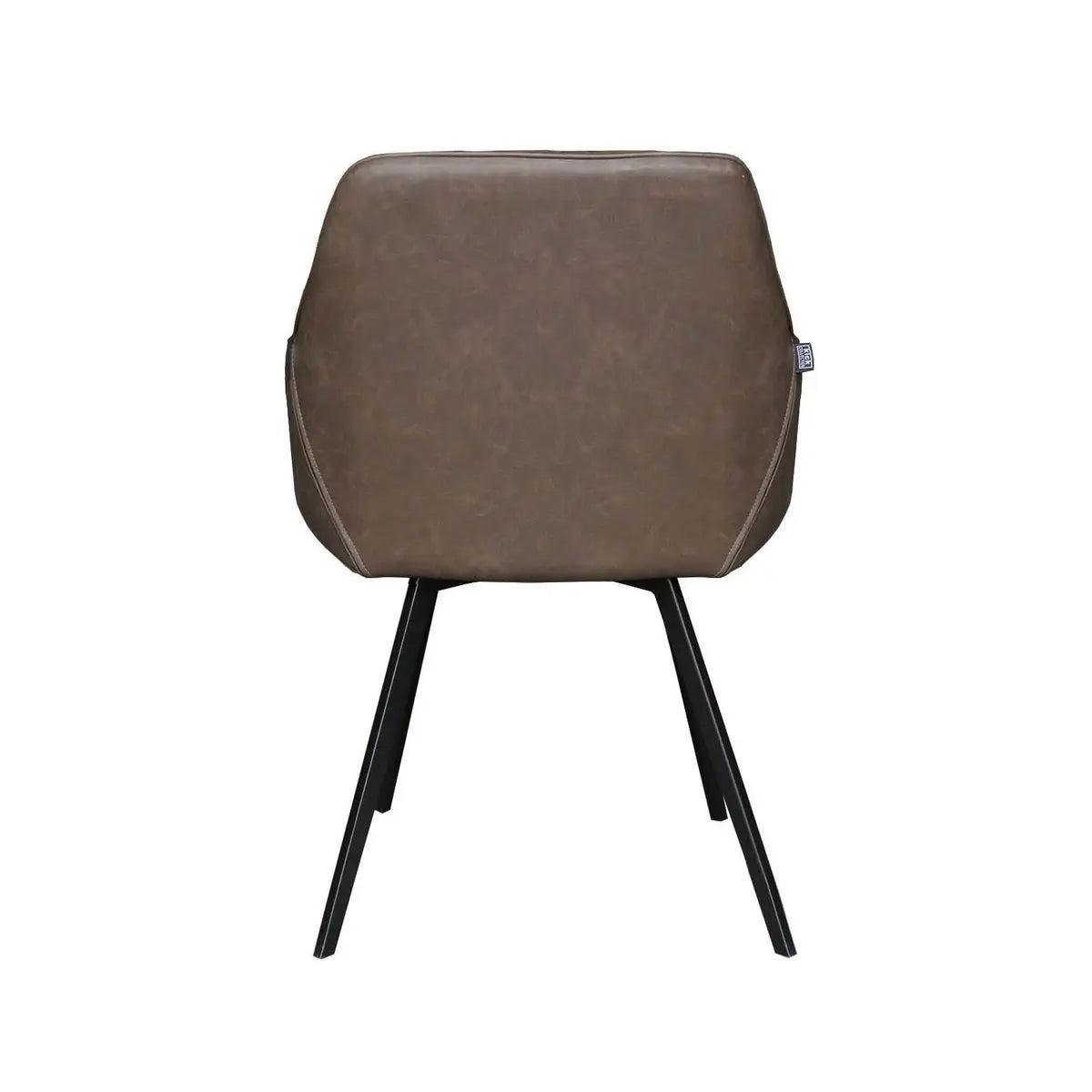 Esszimmerstuhl – Braunes PU-Leder, Schwarzes Metall, Federnder Sitz - Karl | Kick Collection