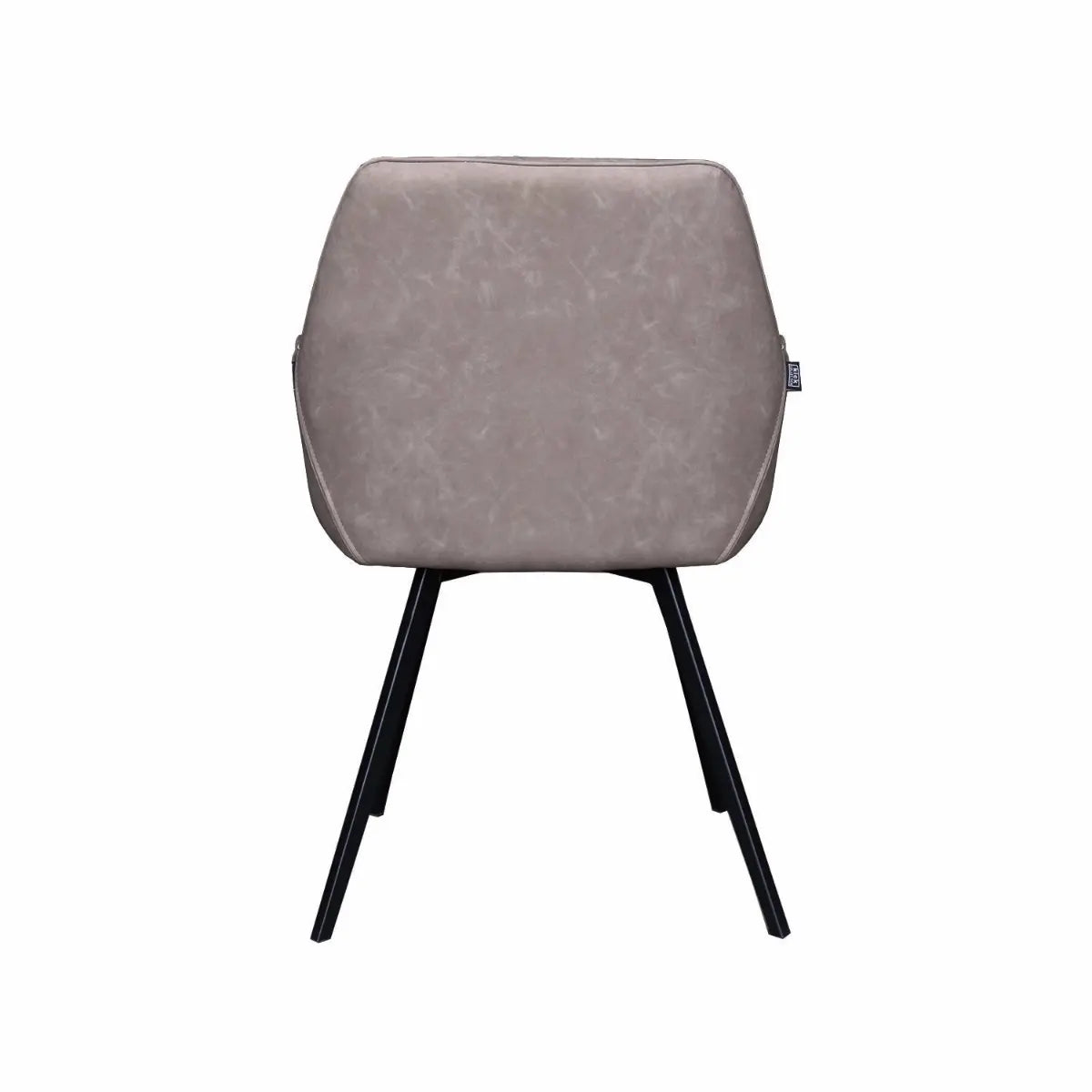 Esszimmerstuhl – Graubeiges PU-Leder, Schwarzes Metall, Federnder Sitz - Karl | Kick Collection