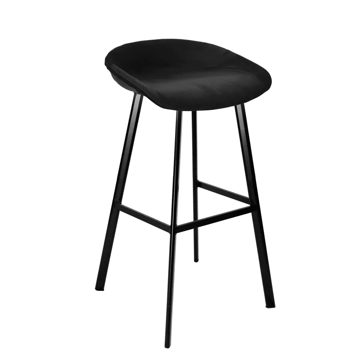 Barhocker – Schwarzer Ton, Velours Sitz, Metall Fuß, 70 cm - Finn | Kick Collection