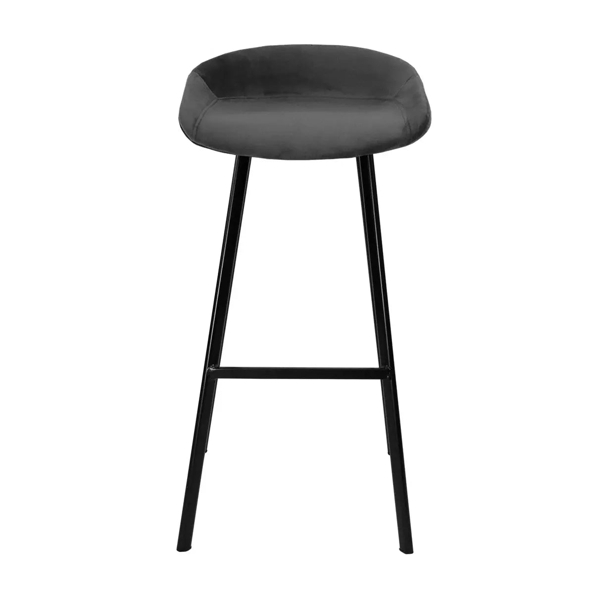 Barhocker – Dunkelgrauer Ton, Velours Sitz, Metall Fuß, 80 cm - Finn | Kick Collection