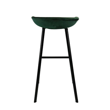 Barhocker – Grüner Samt, Schwarzes Metall, Edle Form - Finn | Kick Collection
