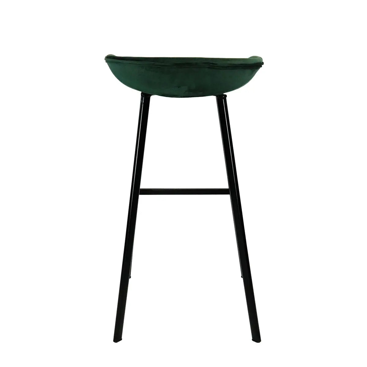 Barhocker – Dunkelgrüner Ton, Velours Sitz, Metall Fuß, 80 cm - Finn | Kick Collection