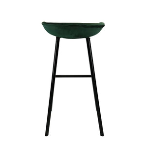 Barhocker – Dunkelgrüner Ton, Velours Sitz, Metall Fuß, 80 cm - Finn | Kick Collection