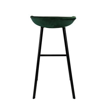 Barhocker – Dunkelgrüner Ton, Velours Sitz, Metall Fuß, 80 cm - Finn | Kick Collection