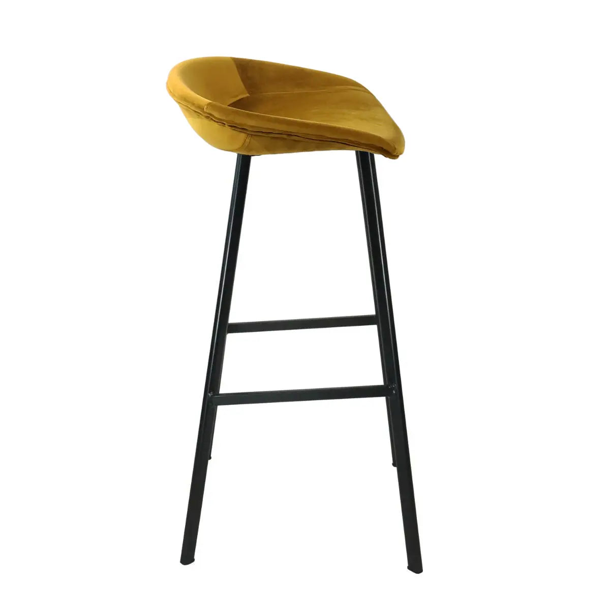 Barhocker – Goldener Ton, Velours Sitz, Metall Fuß, 70 cm - Finn | Kick Collection
