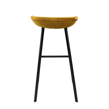 Barhocker – Goldener Samt, Schwarzes Metall, Edle Form - Finn | Kick Collection