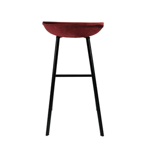Barhocker – Roter Ton, Velours Sitz, Metall Fuß, 70 cm - Finn | Kick Collection