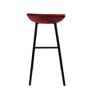 Barhocker – Roter Ton, Velours Sitz, Metall Fuß, 70 cm - Finn | Kick Collection