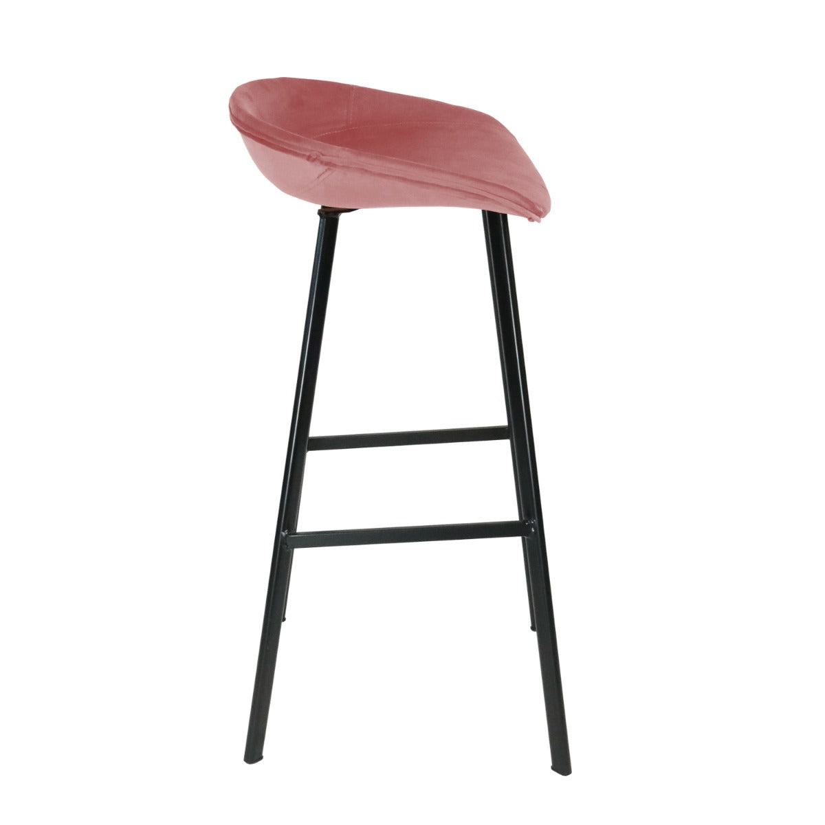 Barhocker – Rosa Ton, Velours Sitz, Metall Fuß, 70 cm - Finn | Kick Collection