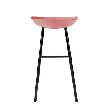 Barhocker – Rosa Samt, Schwarzes Metall, Edle Form - Finn | Kick Collection
