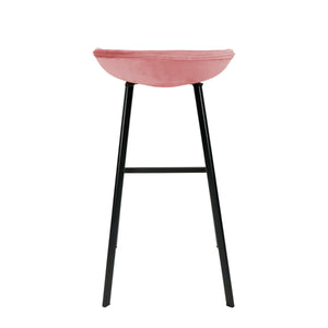 Barhocker – Rosa Ton, Velours Sitz, Metall Fuß, 70 cm - Finn | Kick Collection