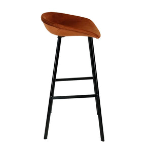 Barhocker – Oranger Ton, Velours Sitz, Metall Fuß, 80 cm - Finn | Kick Collection