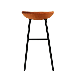 Barhocker – Oranger Ton, Velours Sitz, Metall Fuß, 80 cm - Finn | Kick Collection