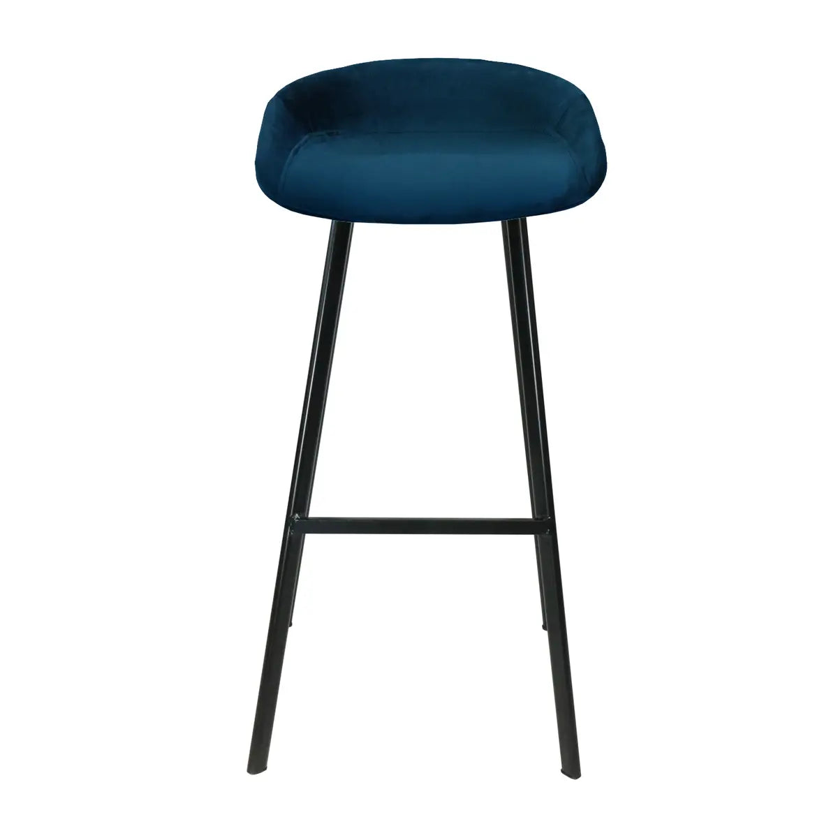 Barhocker – Dunkelblauer Ton, Velours Sitz, Metall Fuß, 70 cm - Finn | Kick Collection