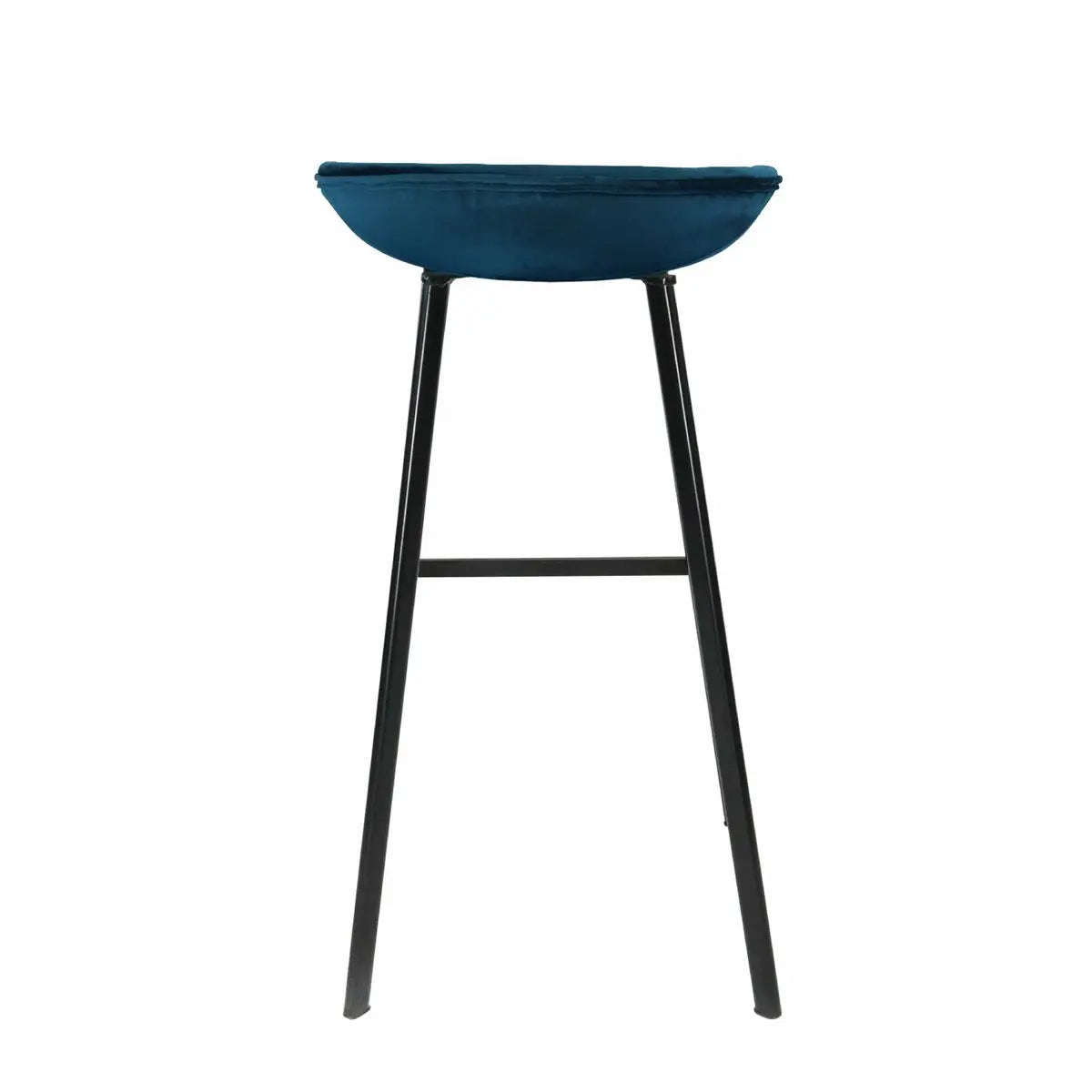 Barhocker – Dunkelblauer Ton, Velours Sitz, Metall Fuß, 80 cm - Finn | Kick Collection
