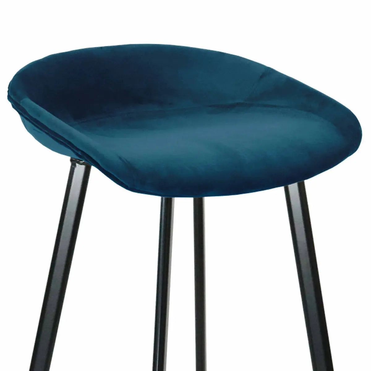 Barhocker – Dunkelblauer Ton, Velours Sitz, Metall Fuß, 80 cm - Finn | Kick Collection