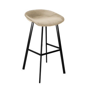 Barhocker – Champagnerfarbener Ton, Velours Sitz, Metall Fuß, 70 cm - Finn | Kick Collection