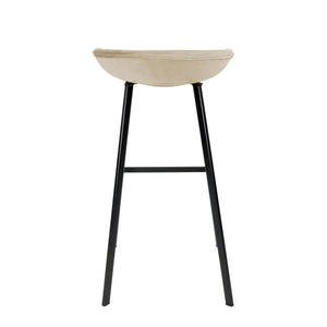 Barhocker – Champagnerfarbener Ton, Velours Sitz, Metall Fuß, 70 cm - Finn | Kick Collection