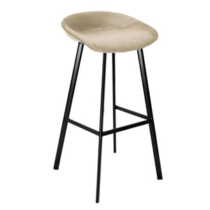Barhocker – Champagnerfarbener Ton, Velours Sitz, Metall Fuß, 80 cm - Finn | Kick Collection