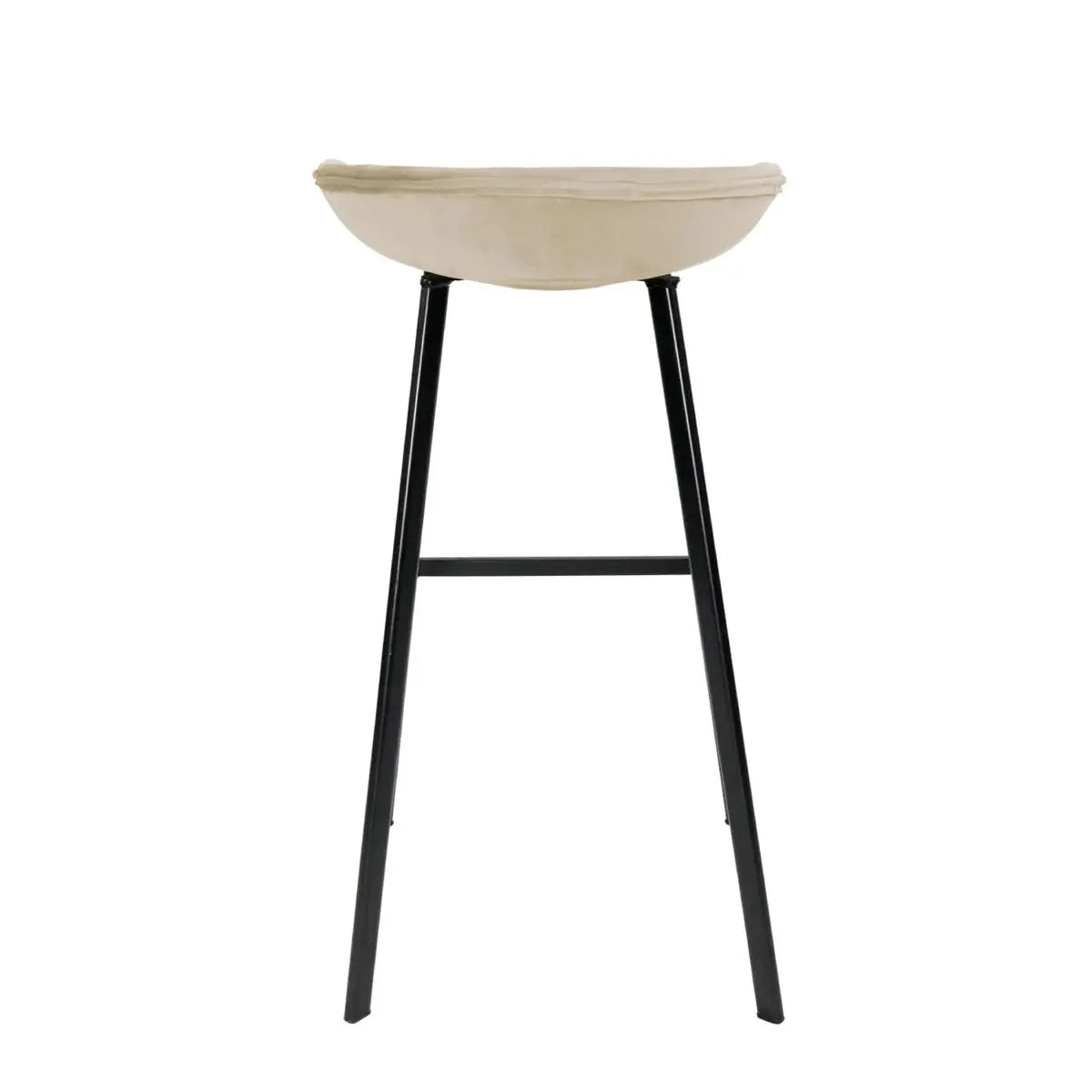 Barhocker – Champagnerfarbener Ton, Velours Sitz, Metall Fuß, 80 cm - Finn | Kick Collection