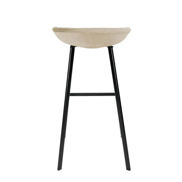 Barhocker – Champagnerfarbener Ton, Velours Sitz, Metall Fuß, 80 cm - Finn | Kick Collection