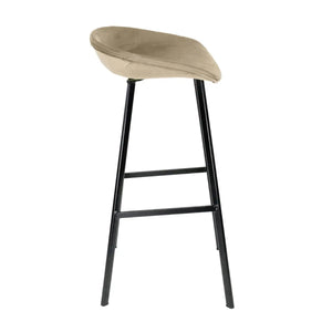 Barhocker – Champagnerfarbener Ton, Velours Sitz, Metall Fuß, 80 cm - Finn | Kick Collection