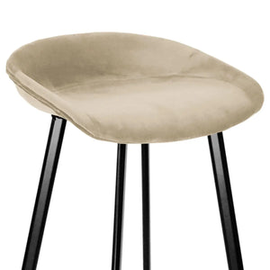 Barhocker – Champagnerfarbener Ton, Velours Sitz, Metall Fuß, 80 cm - Finn | Kick Collection
