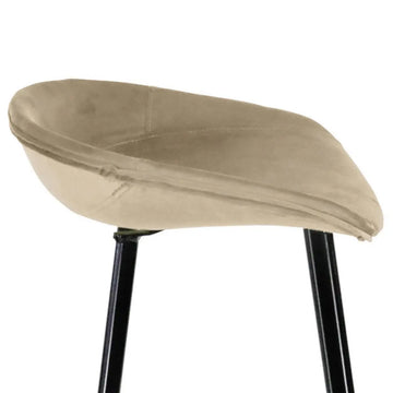 Barhocker – Champagnerfarbener Ton, Velours Sitz, Metall Fuß, 80 cm - Finn | Kick Collection