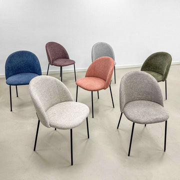 Esszimmerstuhl – Strukturstoff Bezug, Metall Gestell, Champagne Farbe - Noa | Kick Collection
