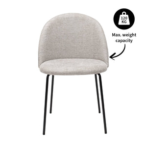 Esszimmerstuhl – Strukturstoff Bezug, Metall Gestell, Champagne Farbe - Noa | Kick Collection