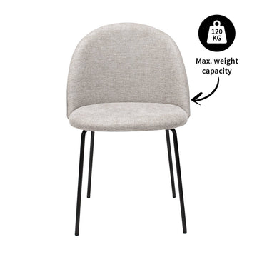 Esszimmerstuhl – Strukturstoff Bezug, Metall Gestell, Champagne Farbe - Noa | Kick Collection