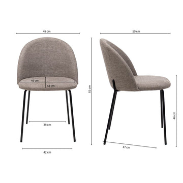Dining Chair Cotton Cover & Metal Frame – Noa | Kick Collection