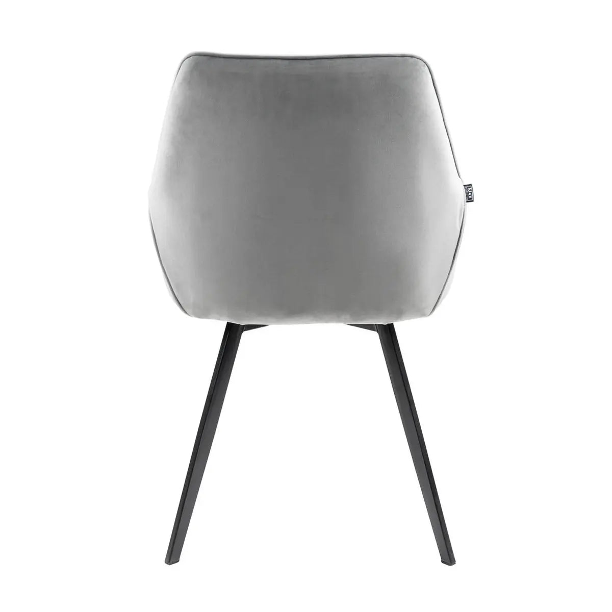 Esszimmerstuhl – Velvet Stoff, Schwarzes Metallgestell, Graue Farbe - Karl | Kick Collection