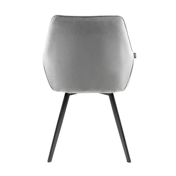Esszimmerstuhl – Velvet Stoff, Schwarzes Metallgestell, Graue Farbe - Karl | Kick Collection